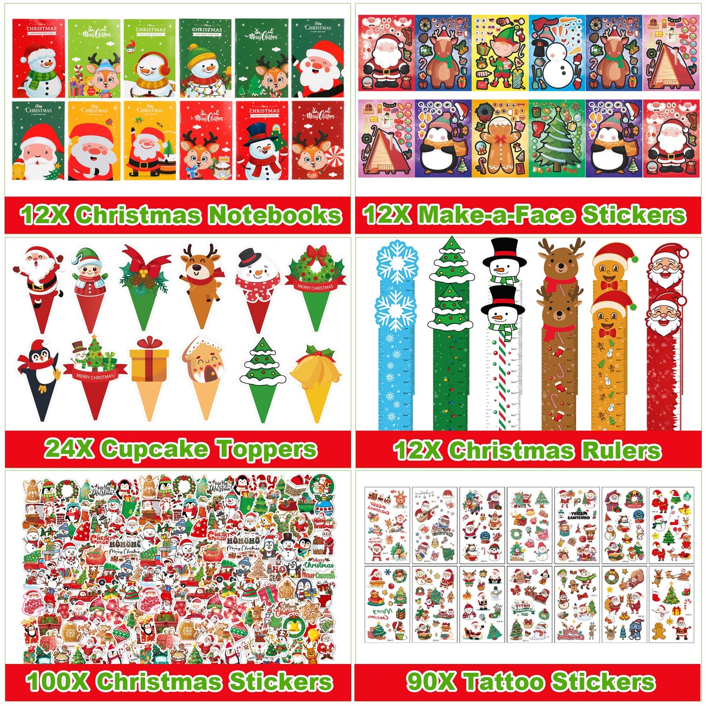 358PCS Christmas Party Favors Supplies Decoration, Goodie Bag Pinata Stocking Stuffers Bulk, Treasure Box Toy for Classroom Rewards, Advent Calendar Stuff Filler, Carnival Prizes, Xmas Birthday Gifts