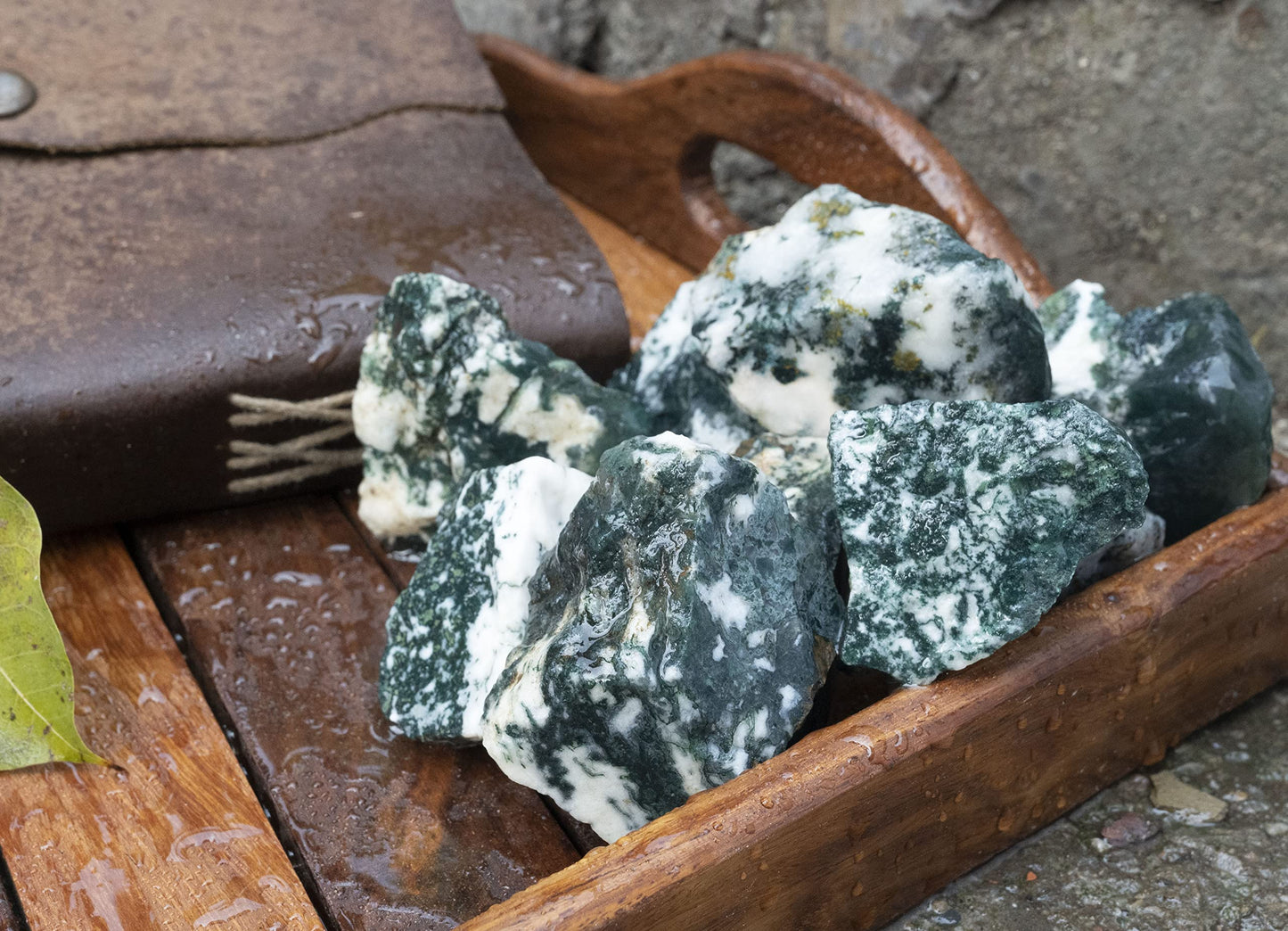 Crocon Tree agate Rough Bulk Natural Stone Raw Gemstone Tumbling Cabbing Polishing Gem Mining Energy Generator Chakra Balancing Reiki Healing Good Luck Home Office Decor Weight :-1Lb Approx