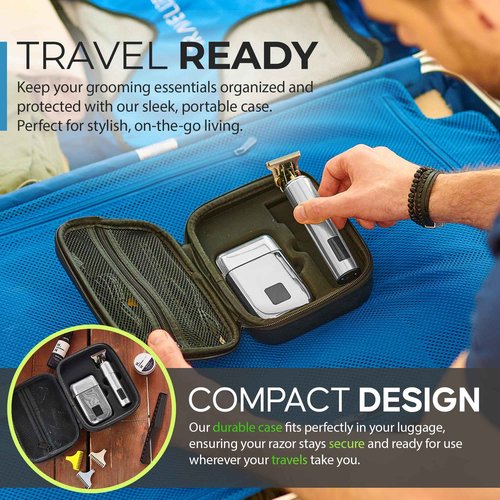 Hal&Hol Professional Cordless Electric Hair/Beard Trimmer and Foil Shaver for Men - Complete Barber Grooming Kit with Rechargeable Battery, Protective Case and 4 Guards, Gift for Men