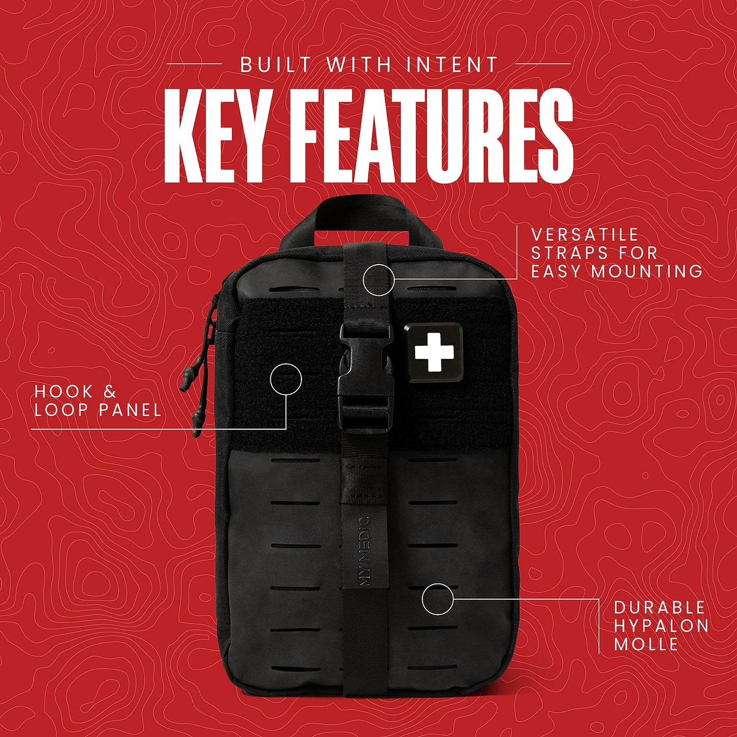 MY MEDIC MyFAK Standard Ifak First Aid Kit - 132 Life Saving Trauma and Medical Items - HSA&FSA Eligible Survival Kit for Camping or Your Car - Black