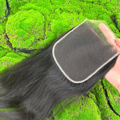 Gowigup 18inch 6x6 HD lace Closure Frontal Pre Plucked Baby Brazilian Virgin Hair Bleached Knots Human Hair Closure Straight
