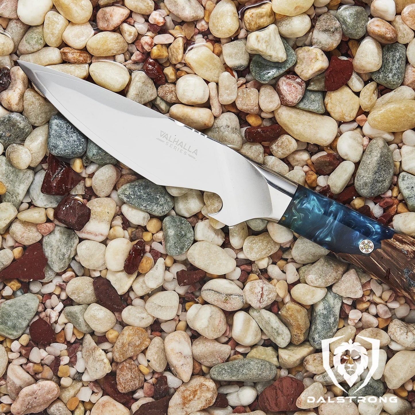 Dalstrong BBQ Piranha Knife - 6 inch - Valhalla Series - 9CR18MOV HC Steel - Celestial Resin & Wood Handle Gift Knife - Built-in Bottle Opener - Meat Cutting, Carving, Bone, Trimming - Leather Sheath