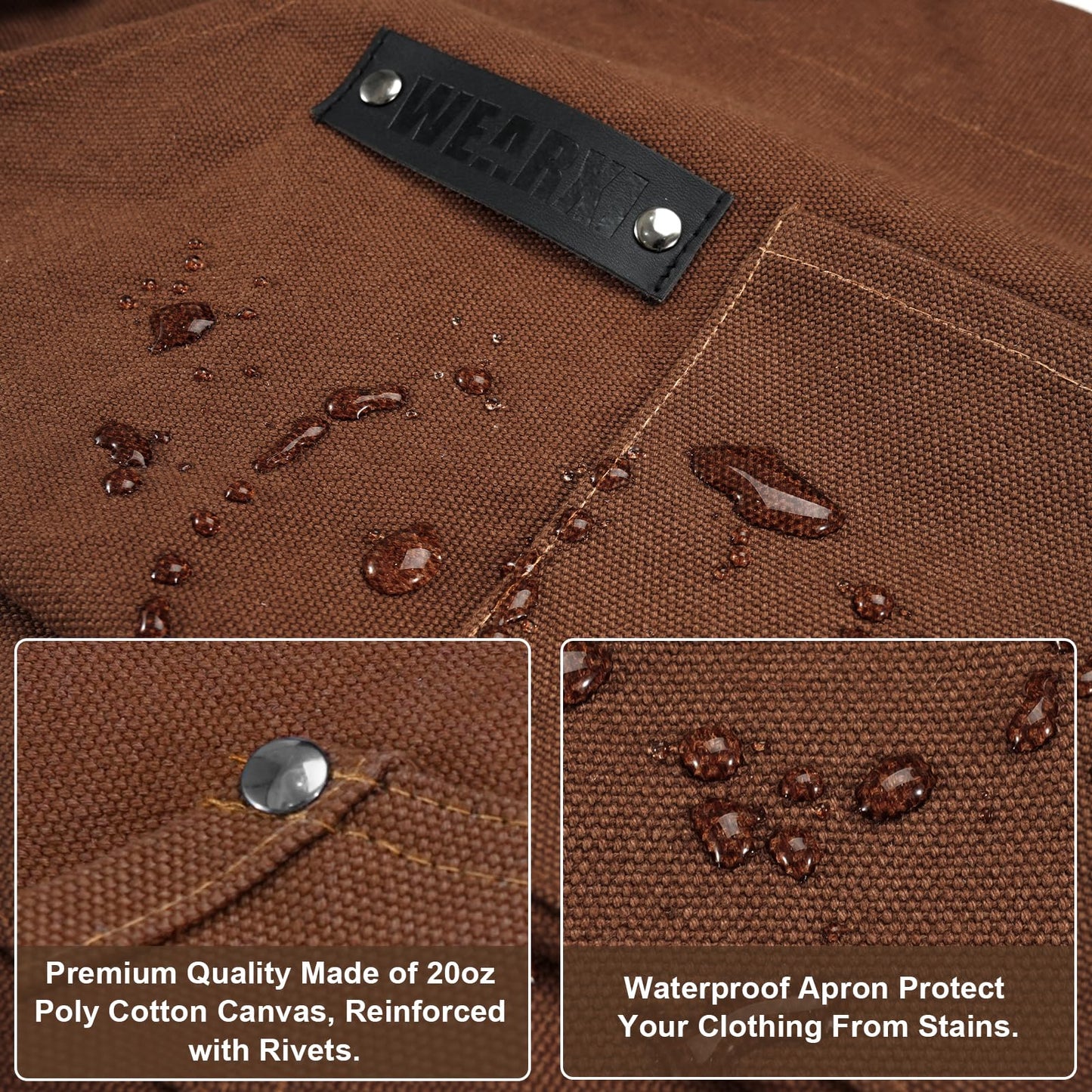 WEARXI Aprons for Men, Woodworking Apron with Tool Pockets, Canvas Work Apron for Woodworkers, Mechanics, Blacksmiths, Carpenters S-XXXL, Mens Aprons Gifts for Dad, Gifts for Father Day, Dad Gifts
