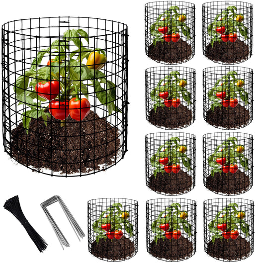 Adnee 10 Packs Wire Plant Protector from Animals - 12" H X 12" D Metal Mesh Plant Cage Covers - Sturdy Garden Bunny Barricades Chicken Wire Cloche for Plants Shrubs Vegetables Flowers