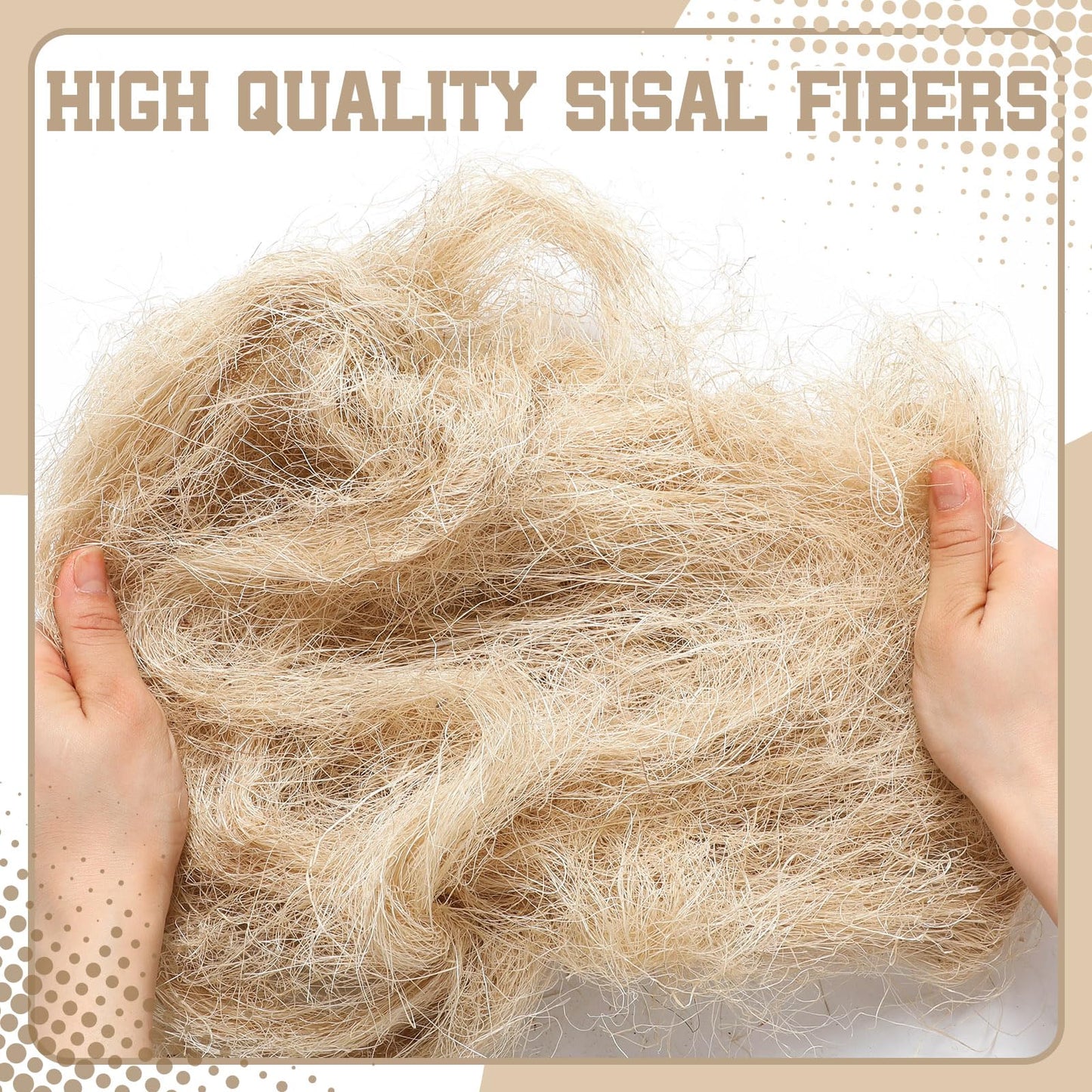 Vincreem 1.1 lb Natural Sisal Fiber for Crafts Box Filling, Decorative Basket Filler, Nest for Birds and Pets, Moss for Indoor Potted Plants, DIY Crafts Gift Box Vase Filling(Beige)