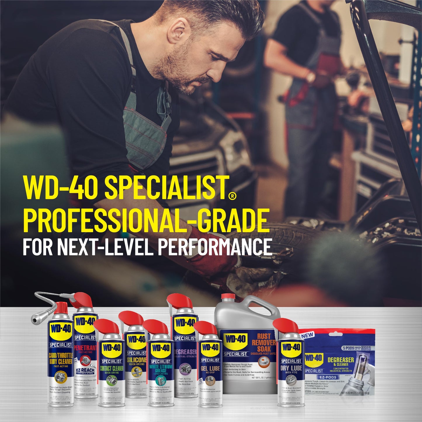WD-40 Specialist Machine & Engine Degreaser Foaming Spray, 18 OZ [4-Pack]
