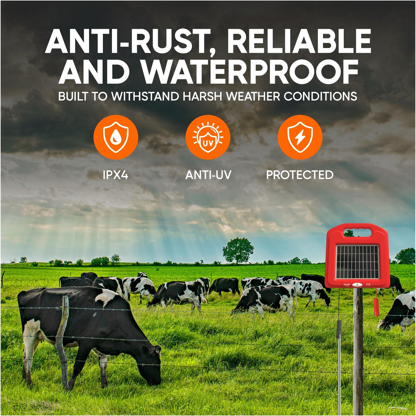 Pet & Livestock HQ - 660ft Electric Polybraid Fence with 5 Mile Charger and 50 Insulators - 3 Product Bundle