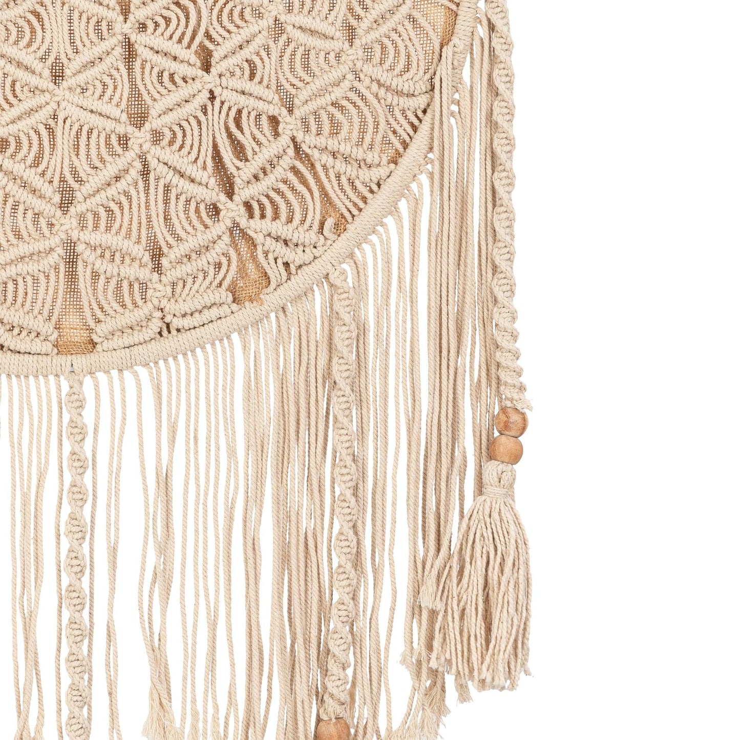 Crane Baby Charlie Farmhouse Macramé Boho Toy Bin with Tassels, Hanging Basket Nursery Decor, Stuffed Animal Storage, Wall Organizer for Playroom, Boho Baby Room Decor& Kids Room Organization