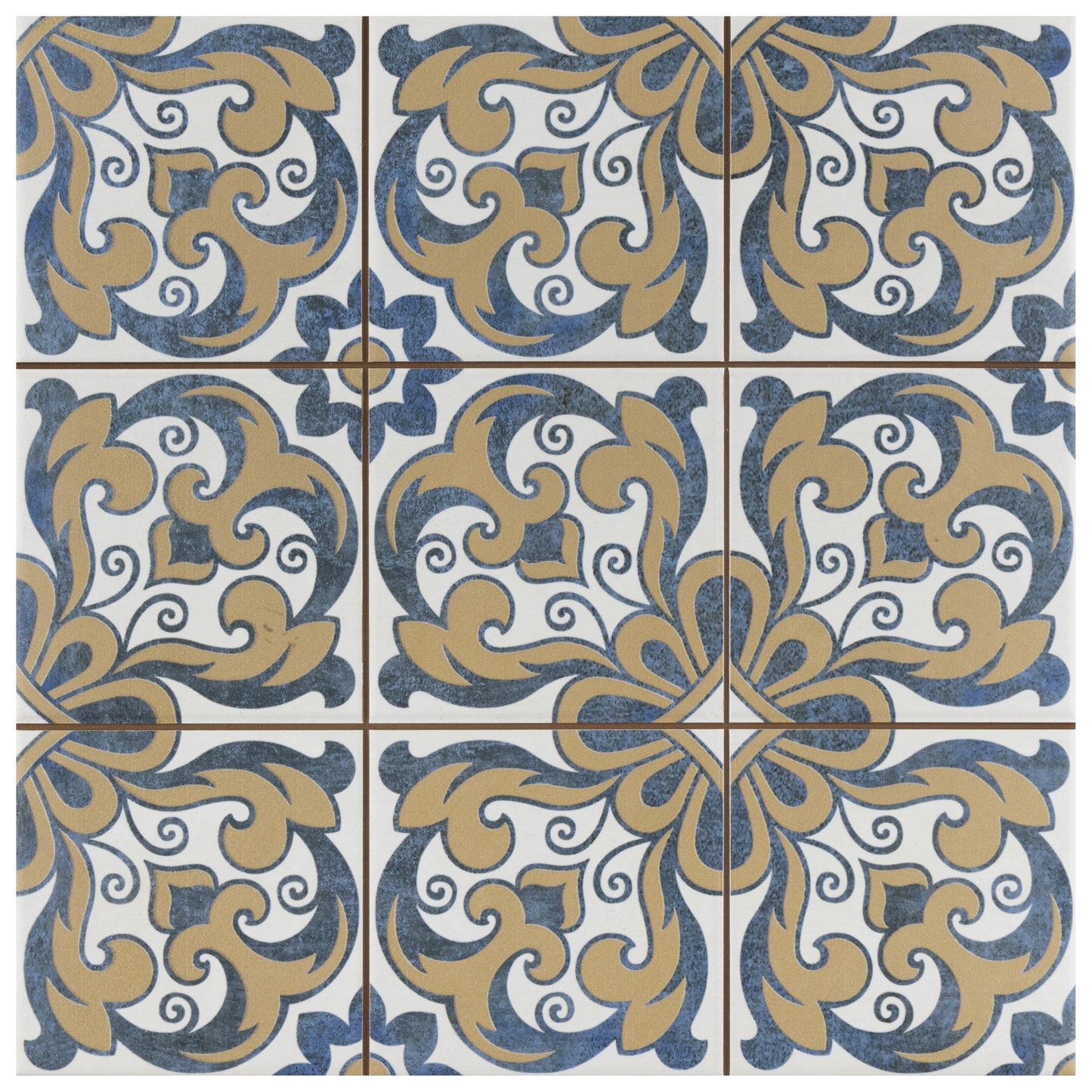 Merola Tile Harmonia Royal Bloom 13" x 13" Ceramic Floor and Wall Tile