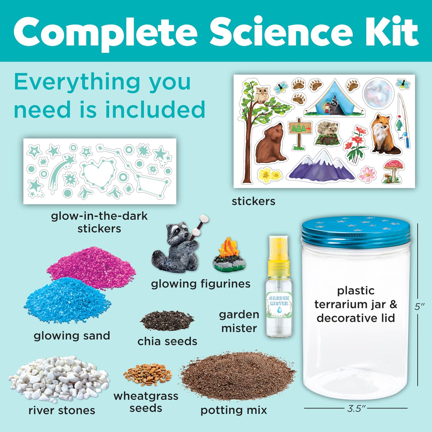 Creativity for Kids Grow 'N Glow Terrarium Kit - Educational Science Kits| Spring Crafts for Kids Gifts for Boys and Girls | Craft and STEM Projects (Ages 6+)