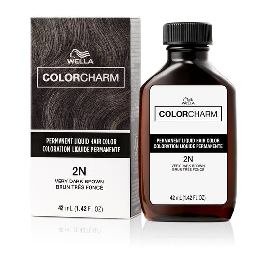 COLORCHARM Permanent Liquid Hair Color | 2N Very Dark Brown | Up to 100% Gray Coverage | 1.42 Fl Oz