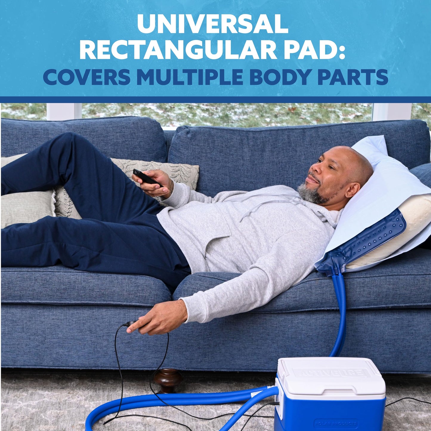 Polar Active Ice 3.0 | 9 QT Cold Therapy Ice Machine | Programmable Timer | Universal Rectangular Compression Pad | Cryotherapy Pain Relief System | Ace Bandage Style Compression