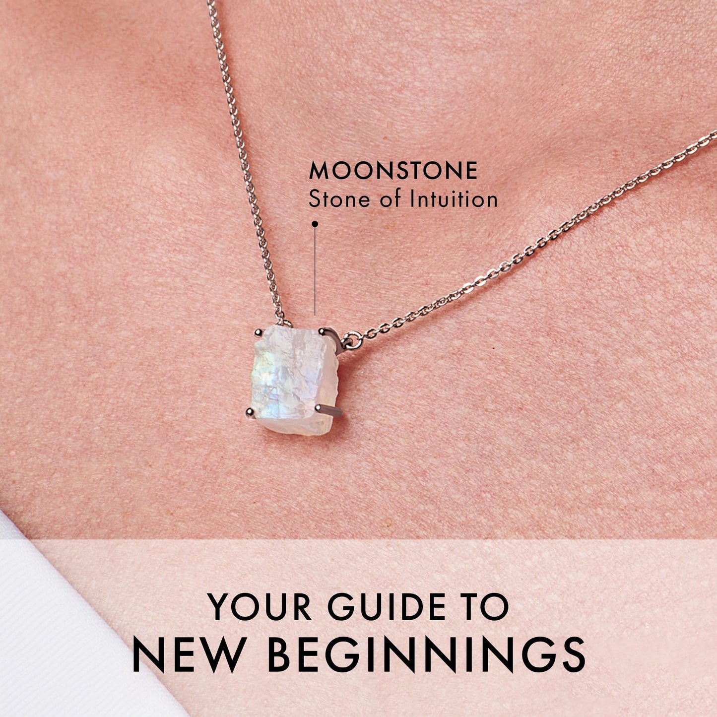 Moon Magic - Authentic Moonstone Necklace for Women | Onyx, Black Obsidian Necklaces/Real 925 Sterling Silver/18k Rose and Yellow Gold Enchanted Crystal Necklace for Women | Genuine Gemstone Jewelry
