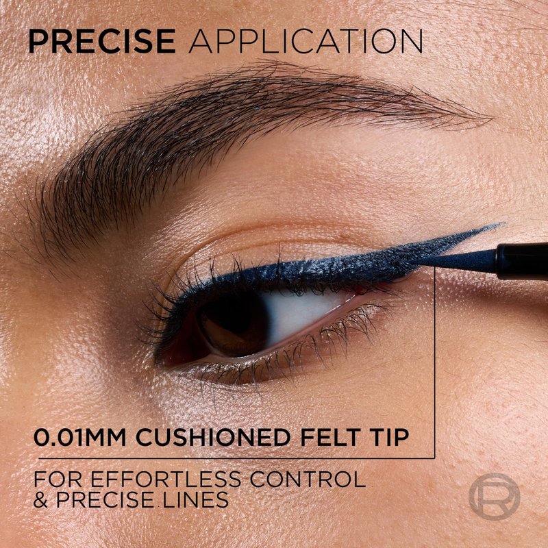 L'Oreal Paris Haute Precision Waterproof Liquid Eyeliner, Smudge-Proof Eye Liner with Micro-Tip, for up to 28HR Eye Makeup Wear, 030 Blue Suede