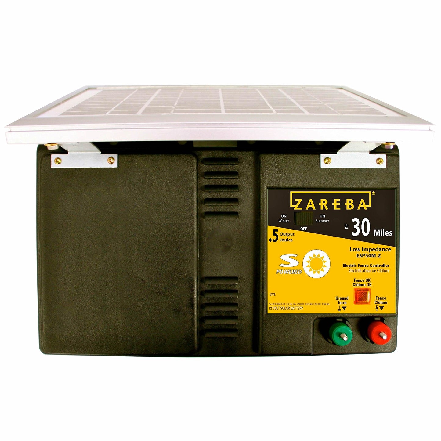 Zareba ESP30M-Z 30-Mile Solar-Powered Low-Impedance Electric Fence Charger