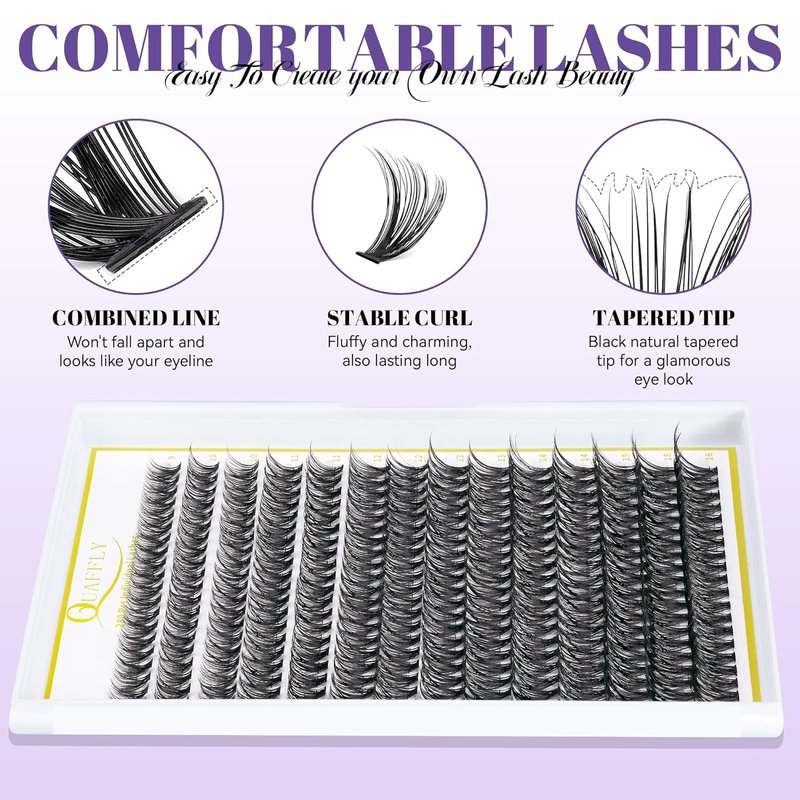 False Eyelashes Kit - 5-Pack with Glue, Tweezers & Curler | Reusable for Natural or Dramatic Looks