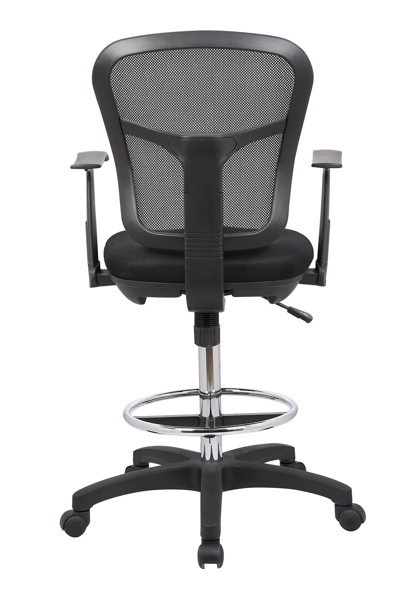 OfficeFactor Drafting Chair Tall Office Chair with Arms Executive Ergonomic Standing Desk Chair with Anti Scratch Wheels and Footrest