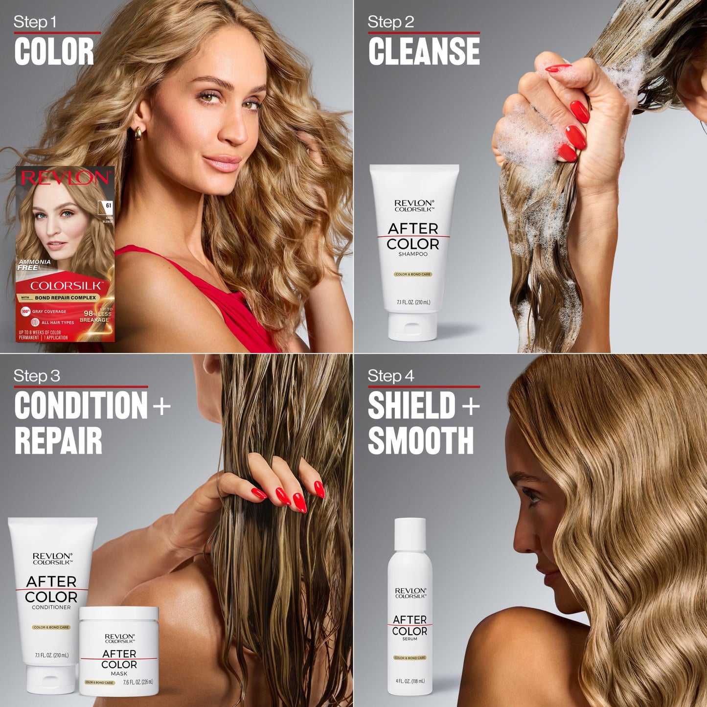 Revlon ColorSilk with Bond Repair Complex, Blonde Permanent Hair Color, 100% Gray Coverage, Ammonia Free Hair Dye, Vegan Keratin, 05 Ultra Light Ash Blonde (Pack of 3)