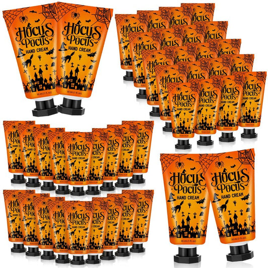 Heigble 48 Sets Halloween Hand Cream Gifts Bulk Halloween Party Supplies Favors Hand Cream Travel Lotions Size Bulk with Ghost Spiderweb Skull for Birthday Christmas Holiday Party Guest Gifts