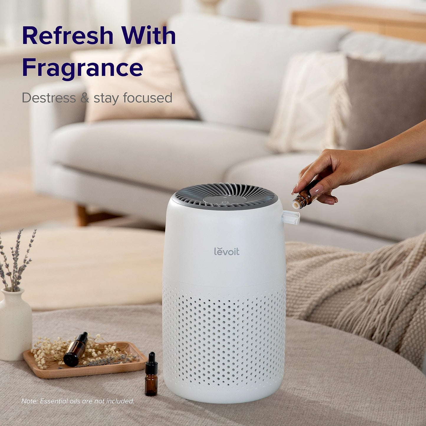 LEVOIT Air Purifiers, Vital100S & Air Purifiers for Bedroom Home, HEPA Filter Cleaner with Fragrance Sponge, White