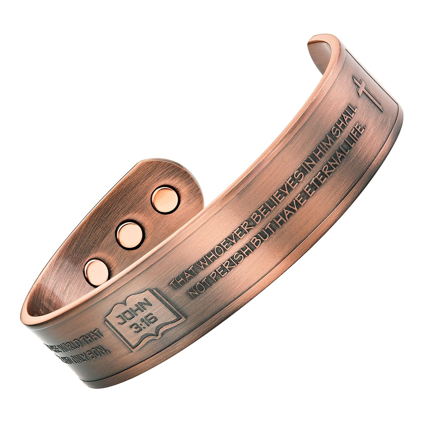 Willis Judd JESUS Men's Pure Copper Magnetic Therapy Adjustable Bracelet Bangle