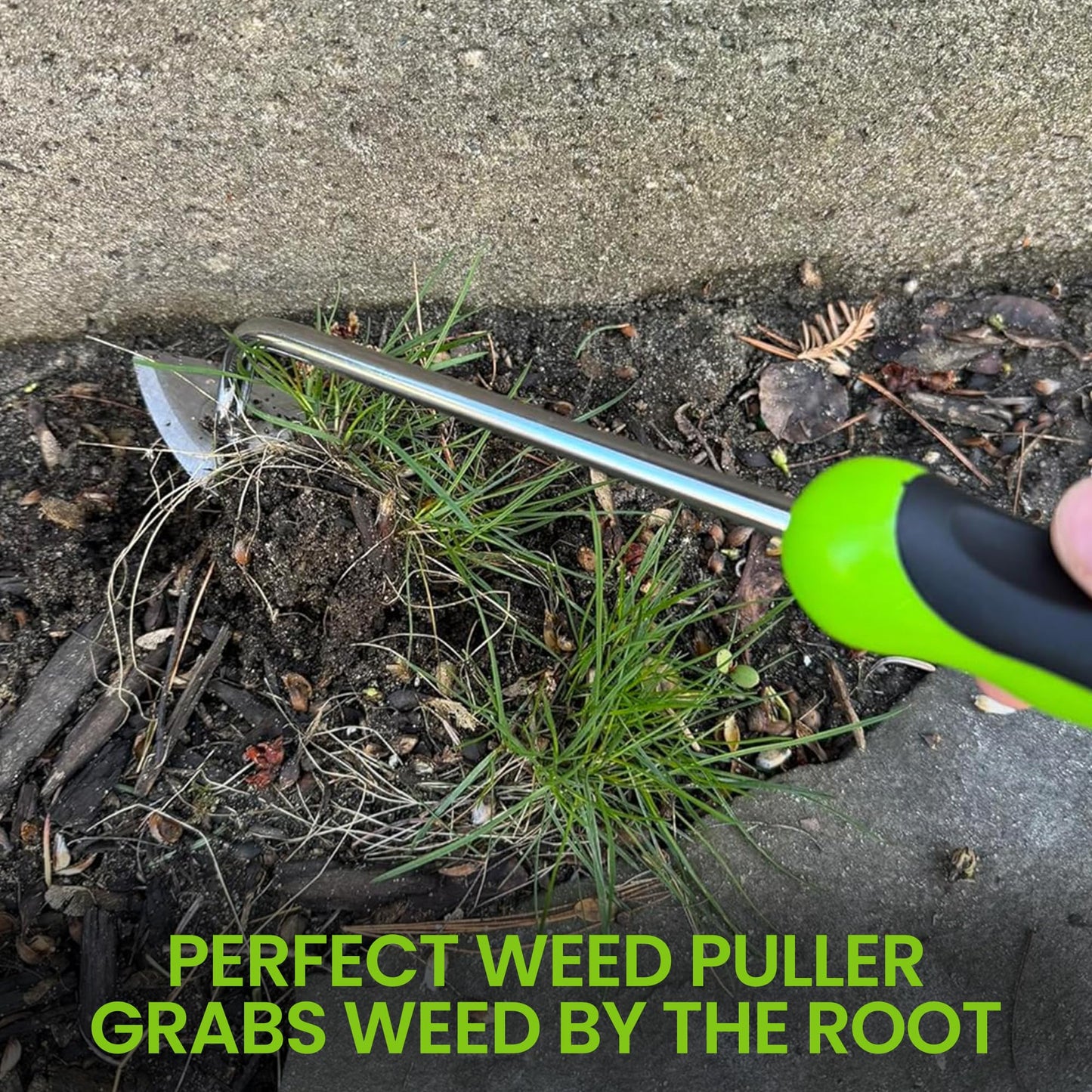 Garden Guru Root Weeder Tool with Ergonomic Handle - Stainless Steel Weed Puller for Planting, Weeding, Flower and Vegetable Care in Lawn Garden Yard | Rust Resistant