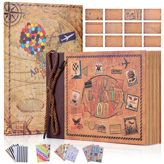 Adventure Book Diary Photo Scrapbook, Adventure Wedding Planning Book with Embossed Cover,Inspired by the 'Up' Saga, Ideal for Memories,Weddings,Traveling,Birthdays,Christmas,Newly Engaged Couples