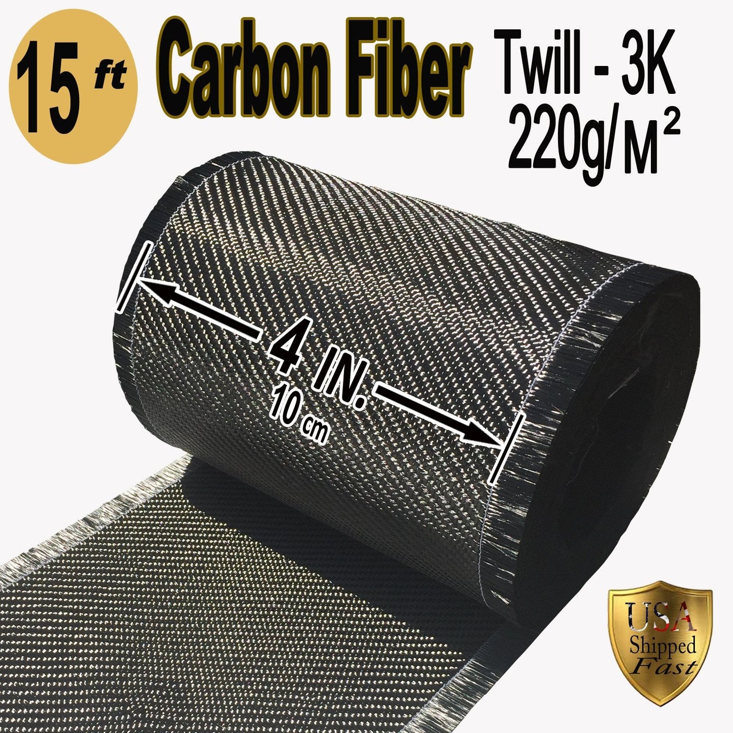15 Ft Carbon Fiber Basement Wall Crack Repair Kit - 12K Tow Fabric with Epoxy Resin and Hardener - Concrete Foundation Reinforcement (4 Inch Wide)