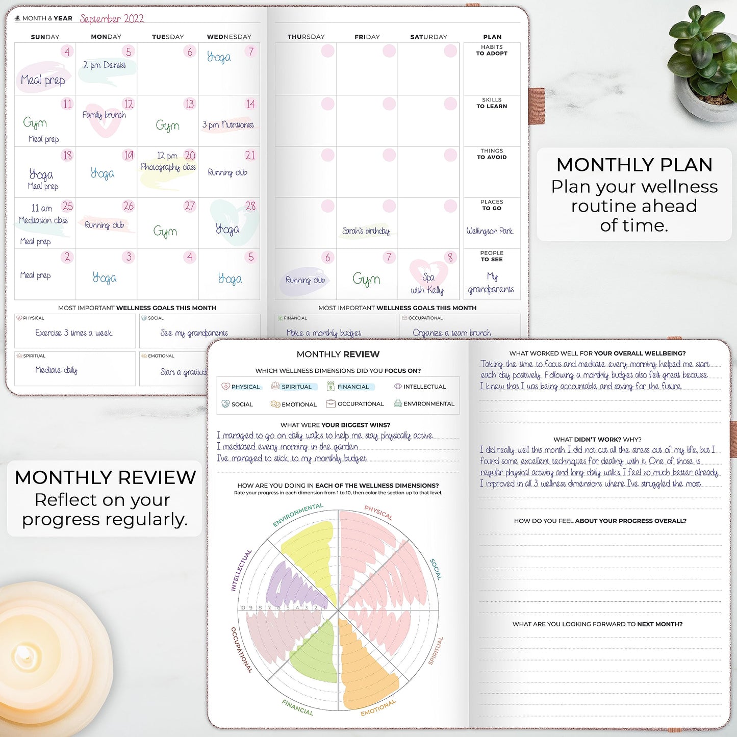 Clever Fox Wellness Planner Premium – Daily Lifestyle Journal to Support Health, Nutrition & Exercise – Healthy Living Journal with Meal, Exercise & Habit Trackers – Lasts 3 Months (Rose Gold)