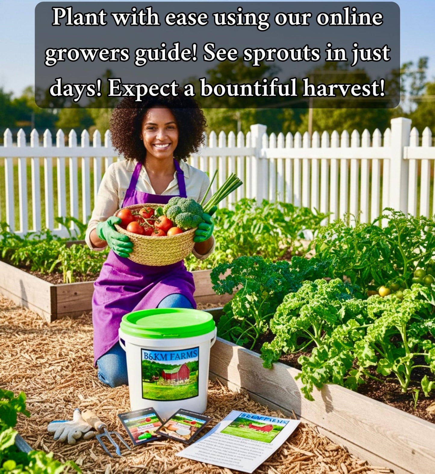 Survival Seed Vault: 50 Varieties, 50,000+ Non-GMO Heirloom Seeds - 5+ Year Supply in Secure Bucket + Growing Guide by B&KM Farms