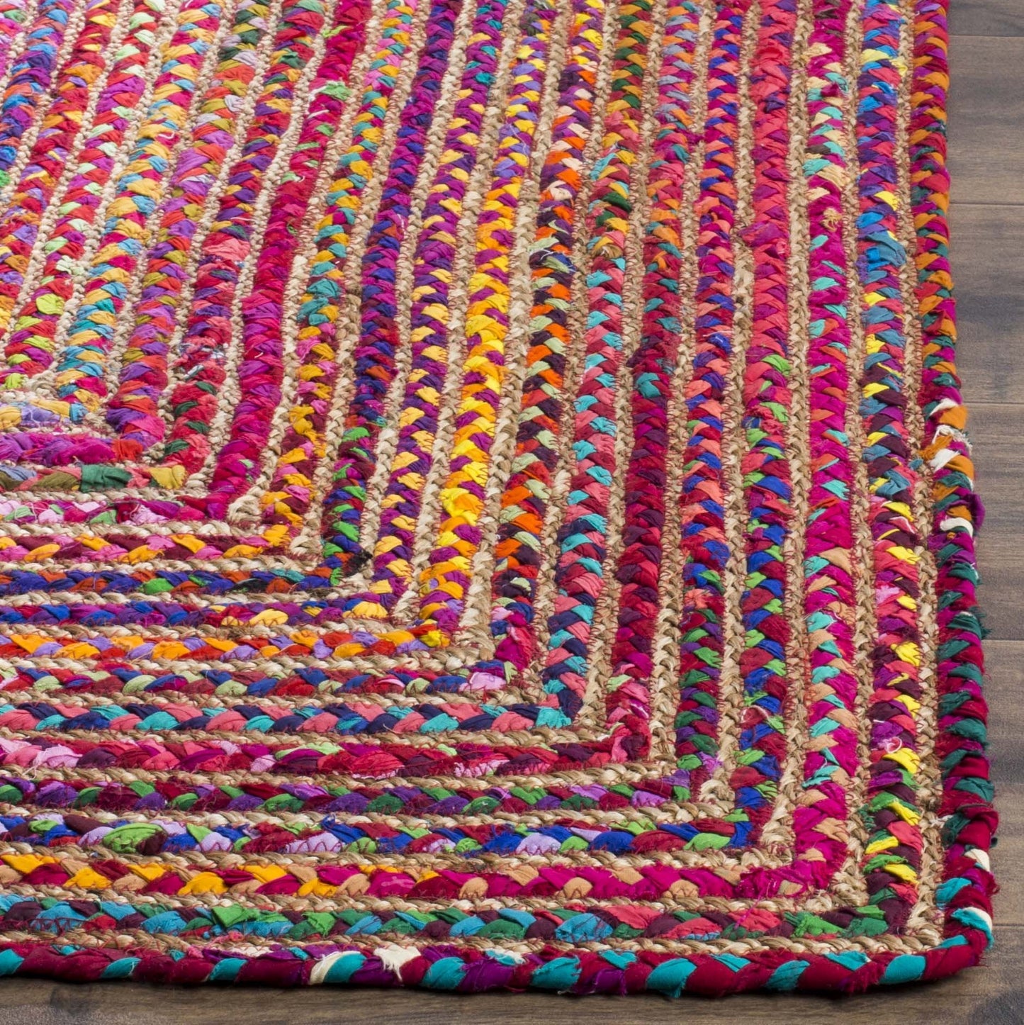 SAFAVIEH Cape Cod Collection Runner Rug - 2'3" x 6', Red & Multi, Handmade Jute & Cotton, Woven Braided Design (CAP202A)