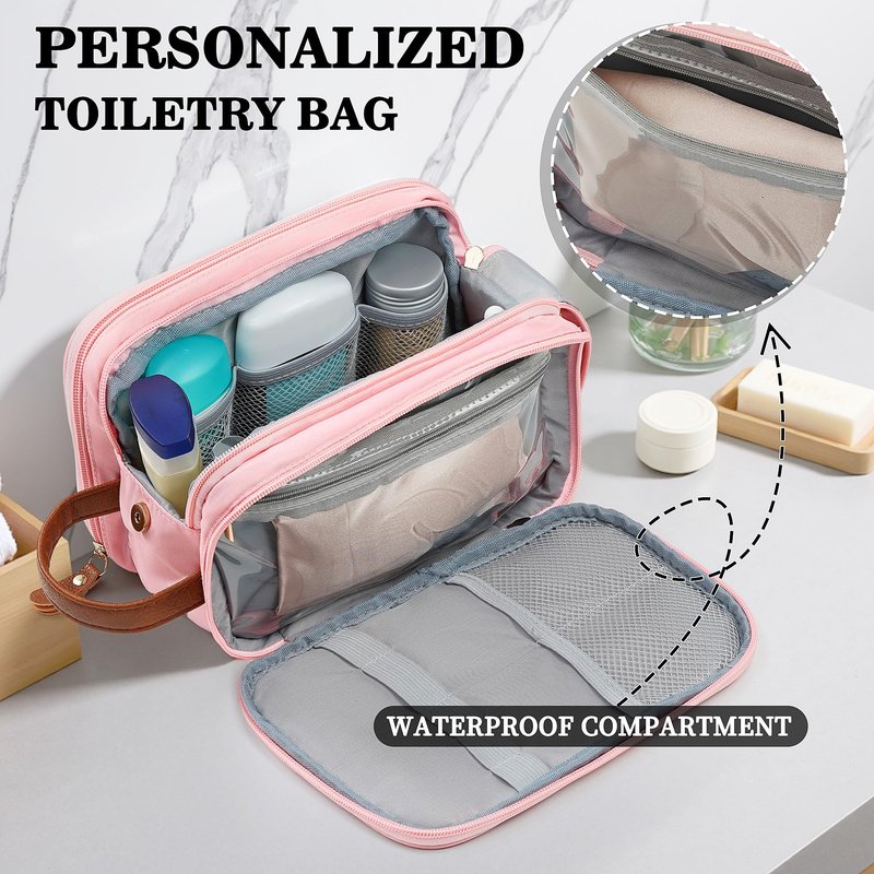 YOOLIFE Personalized Gifts for Men - Initial Black Toiletry Bag Makeup Bag | Dad Gifts for Birthday, Travel Toiletry Bags for Women Men, Travel Essentials Water Resistant M Black