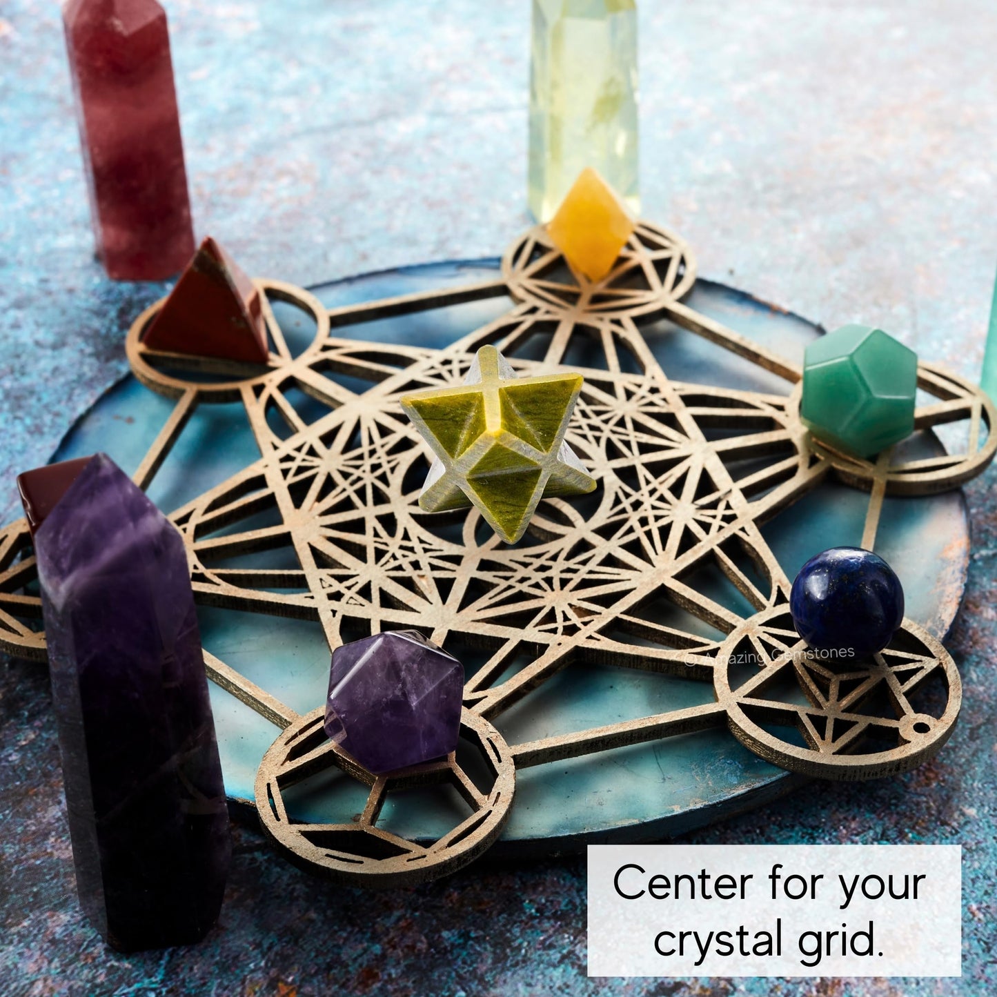 Amazing Gemstone Vesuvianite Merkaba Crystal - 0.75 Inches Metaphysical Merkaba Star for Meditation - Energetic Tetrahedron Crystal and Healing Stones for Spiritual Growth and Healing (15-20mm)