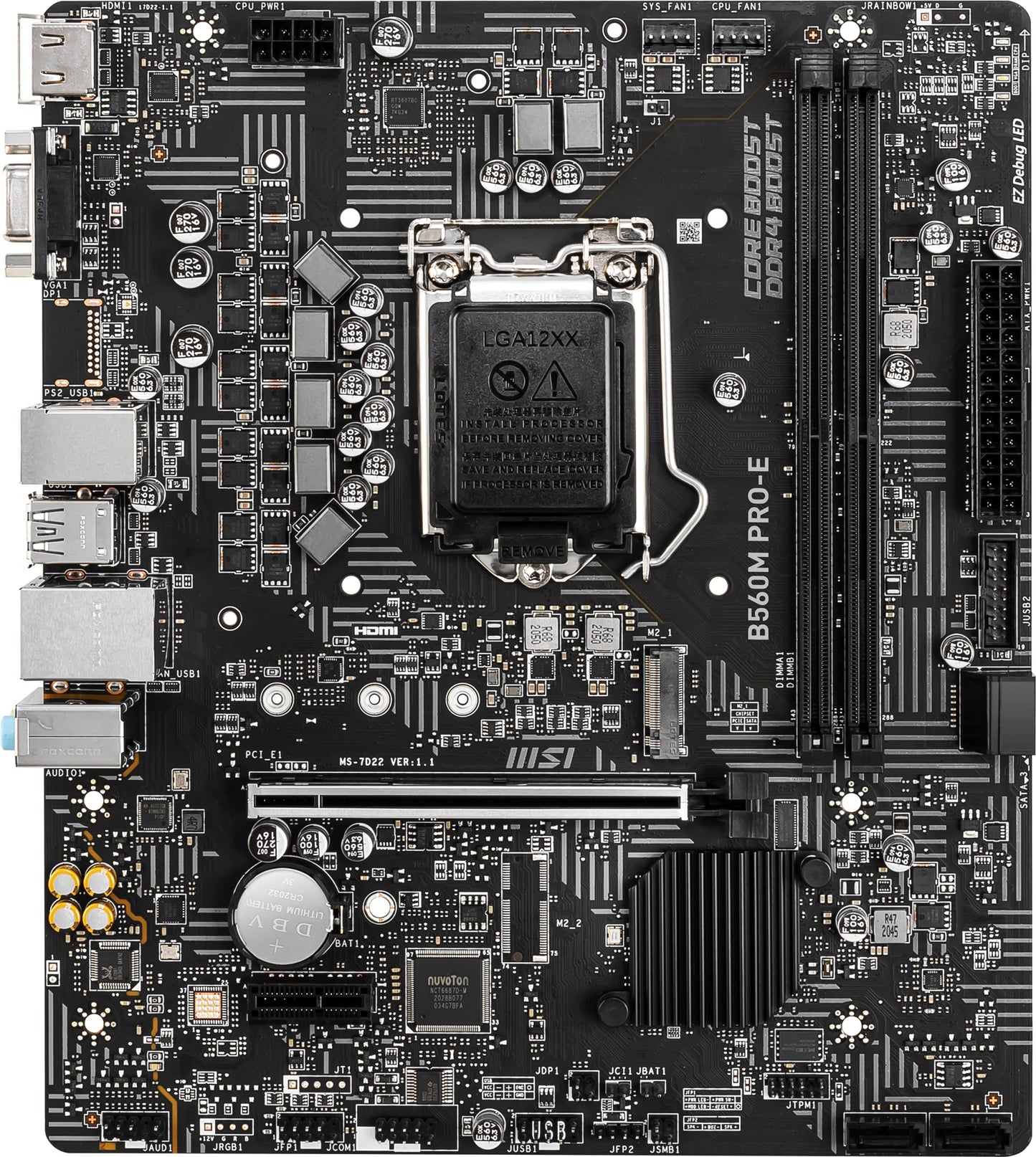 MSI B560M PRO-E ProSeries Motherboard (mATX, 11th/10th Gen Intel Core, LGA 1200 Socket, DDR4, PCIe 4, M.2 Slot, USB 3.2, Gbps LAN)