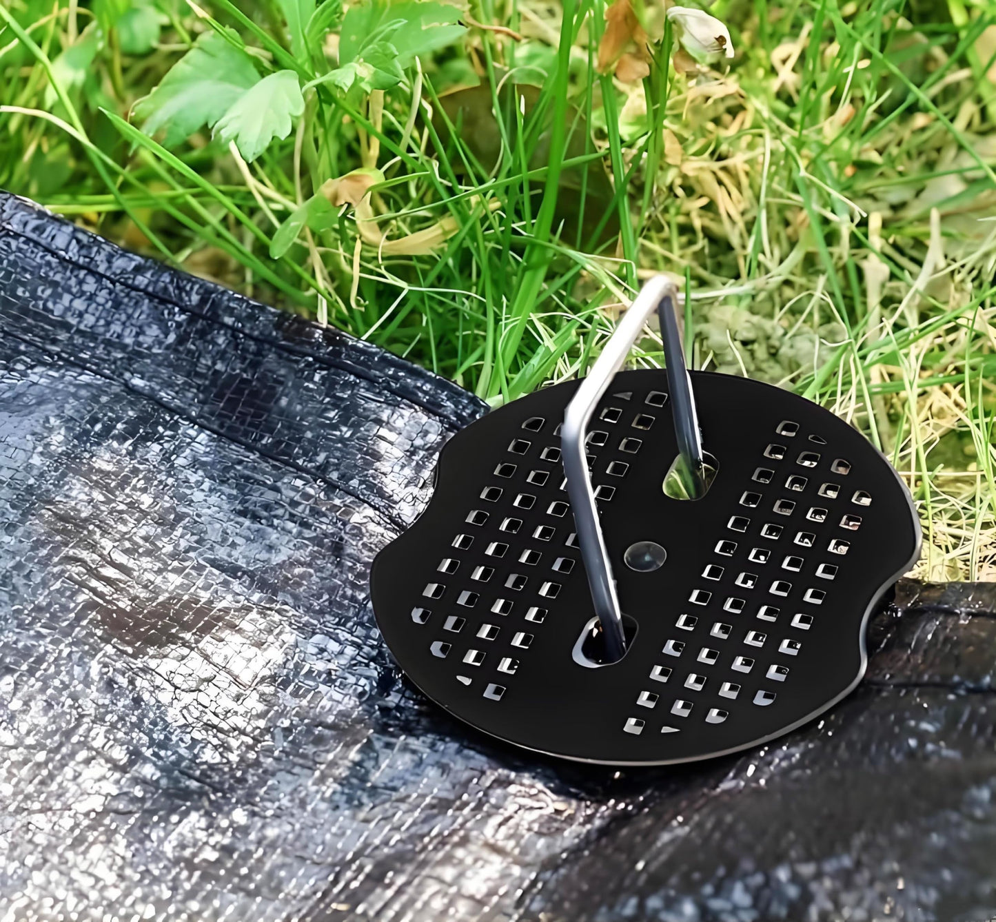 10 Inch 50 PCS Galvanized Landscape Staples with 50 PCS Gasket, Landscape Fabric Pins Stakes Lawn Ground Cover Graden Staples Spikes Weed Barrier Stakes