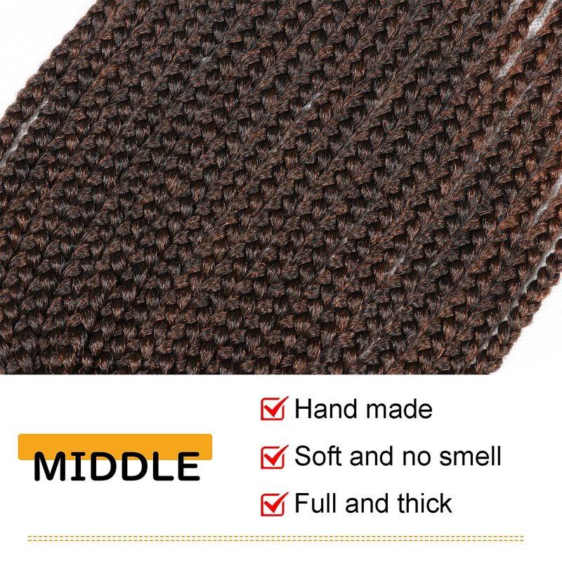 7 Packs Goddess Box Braids Crochet Hair 18 Inch Prelooped Crochet Box Braids Crochet Hair for Black Women Braiding Hair (18 Inch 7 Packs, #1B/30)
