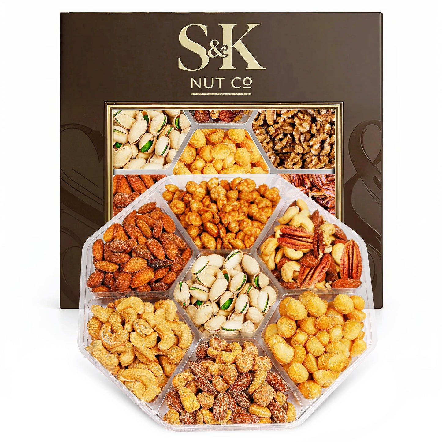 Mother’s Day Nuts Gift Tray, Gourmet Mixed Nuts Assortment With Sweet And Roasted Salted Varieties, Ready To Serve Snack Gift Box For Mom, Family And Thank You Occasions