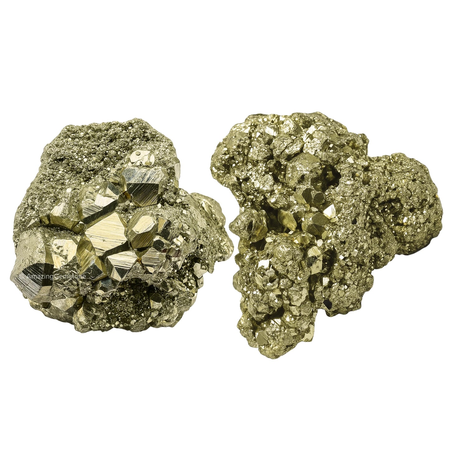 Amazing Gemstone 2 Pieces Pyrite Raw Crystals and Healing Stones, Natural Rocks for Tumbling and DIY Raw Stones and Crystals