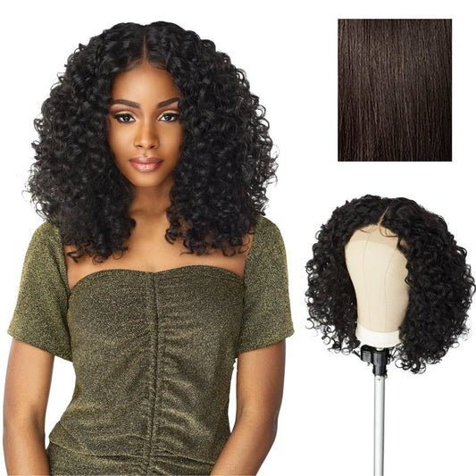 Sensationnel Butta Lace Wigs - Unit 5 Extra Wide 5 Inch Deep Parting Synthetic Preplucked Hairline Glueless Lacefront (2 DARKBROWN)
