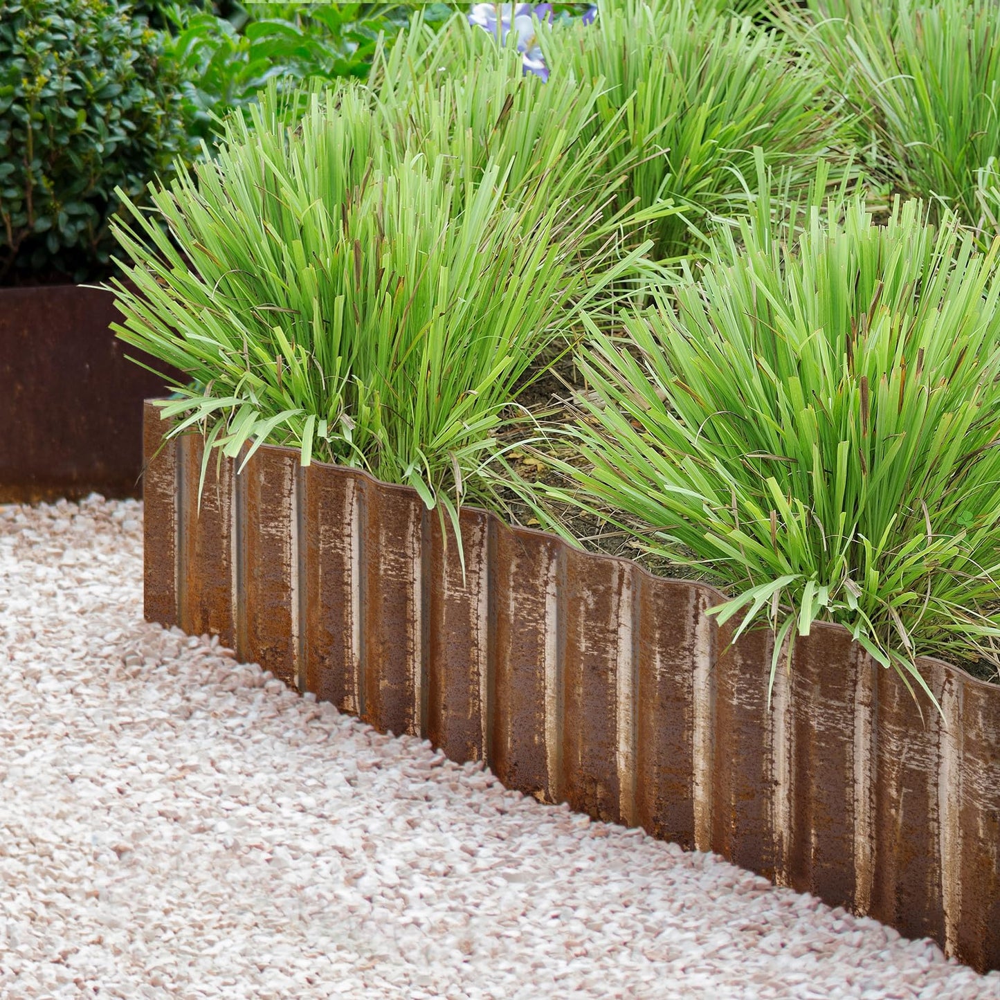 LAVEVE Corrugated Metal Garden Edging 12" x 20ft, Landscape Edging Border for Lawn, Flower Bed, Garden Fence, Paver Edging (Real Rusted)