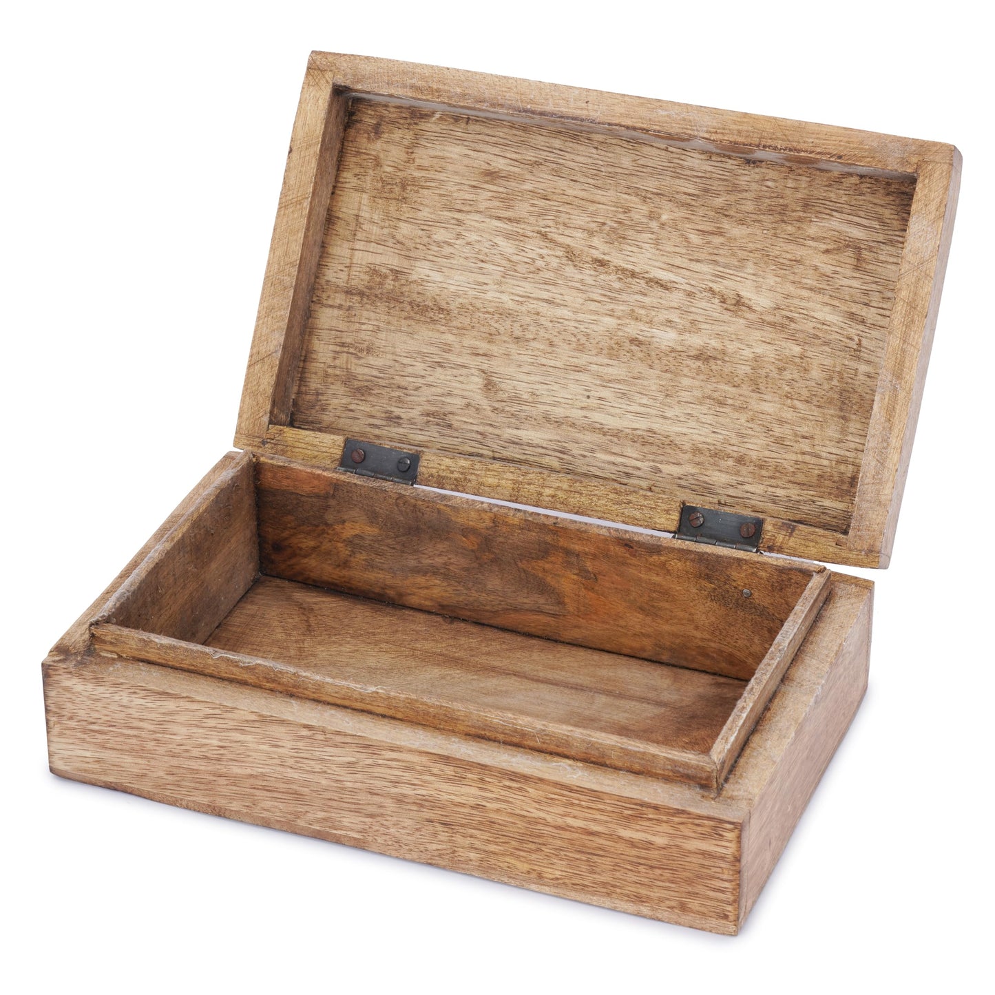 Ajuny Mango Wood Jewelry Box – Hand-Carved Celtic Knot Keepsake/Memory Box, Decorative Trinket & Treasure Chest Organizer, Handmade Gift for Women & Men, Travel Friendly, 8x5 Inch