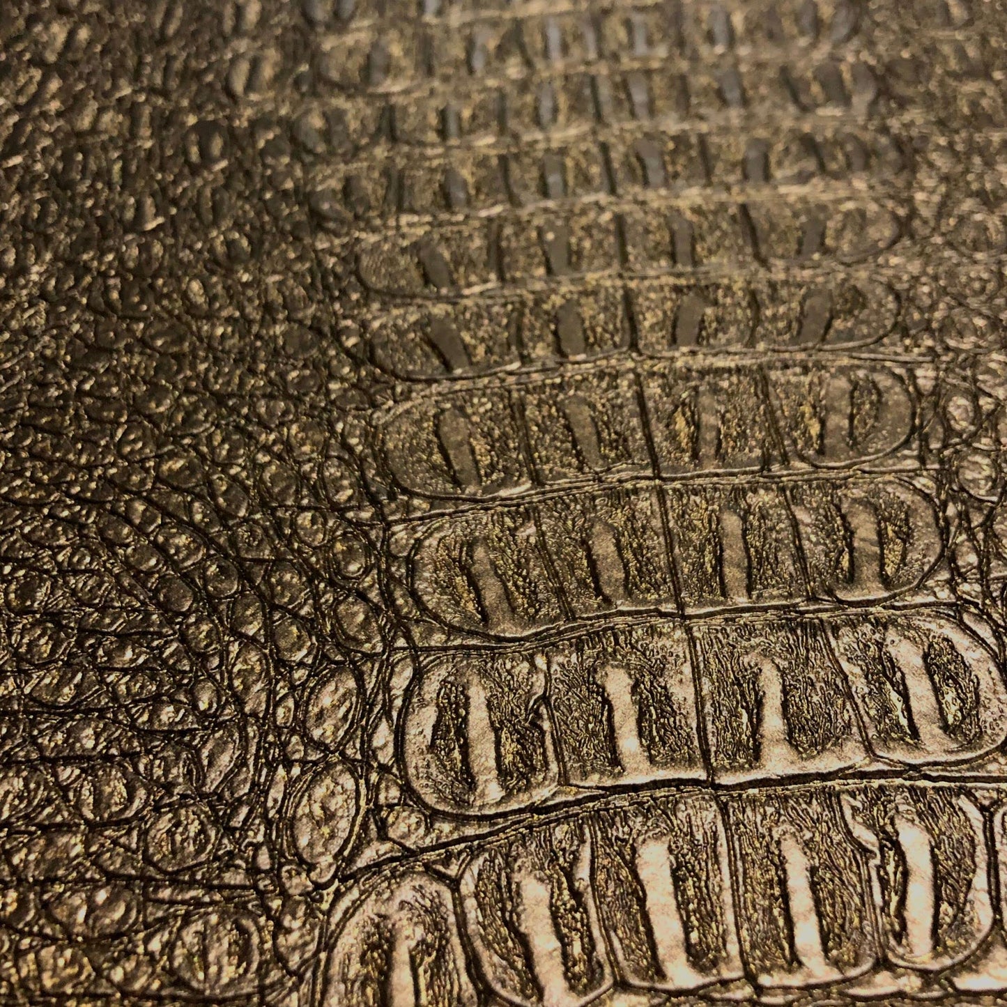 Alligator Fabric, Soft Textured Crocodile Vinyl Faux Leather, Gator Skin Embossed Upholstery DIY Craft and Clips Pleather Sheets – Individual 1 Yard Cut 36”x54” (Emerald Metallic)