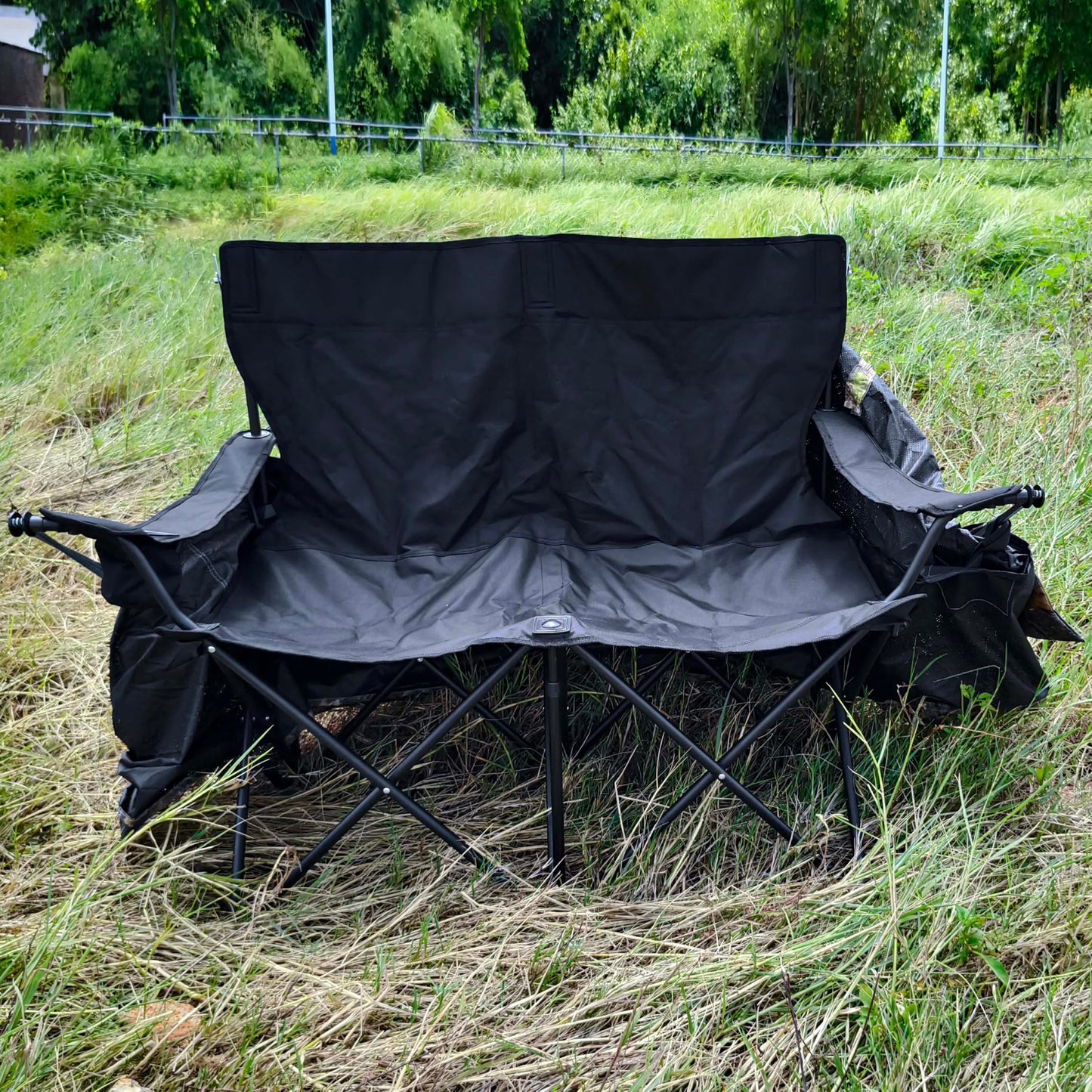 2-Person See-Through Hunting Ground Blind with Dual Built-in Chairs – Pop-Up Camouflage Tent for Deer Turkey, and Game Hunting