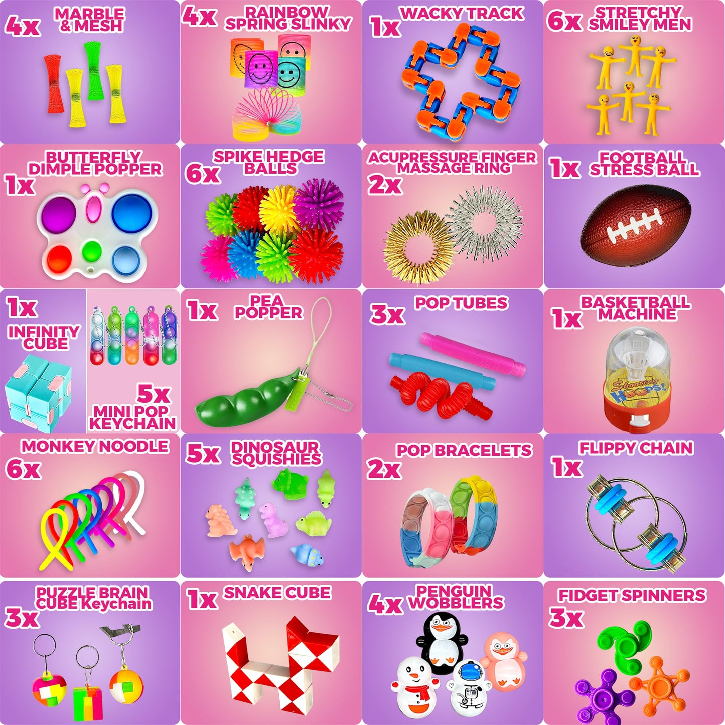 120 Pcs Fidget Toys Pack, Pop Sensory Party Favors Set Gifts for Kids Adults Boy Girl Stocking Stuffers Autistic Bulk Goodie Bag Filler Treasure Box Classroom Prizes School