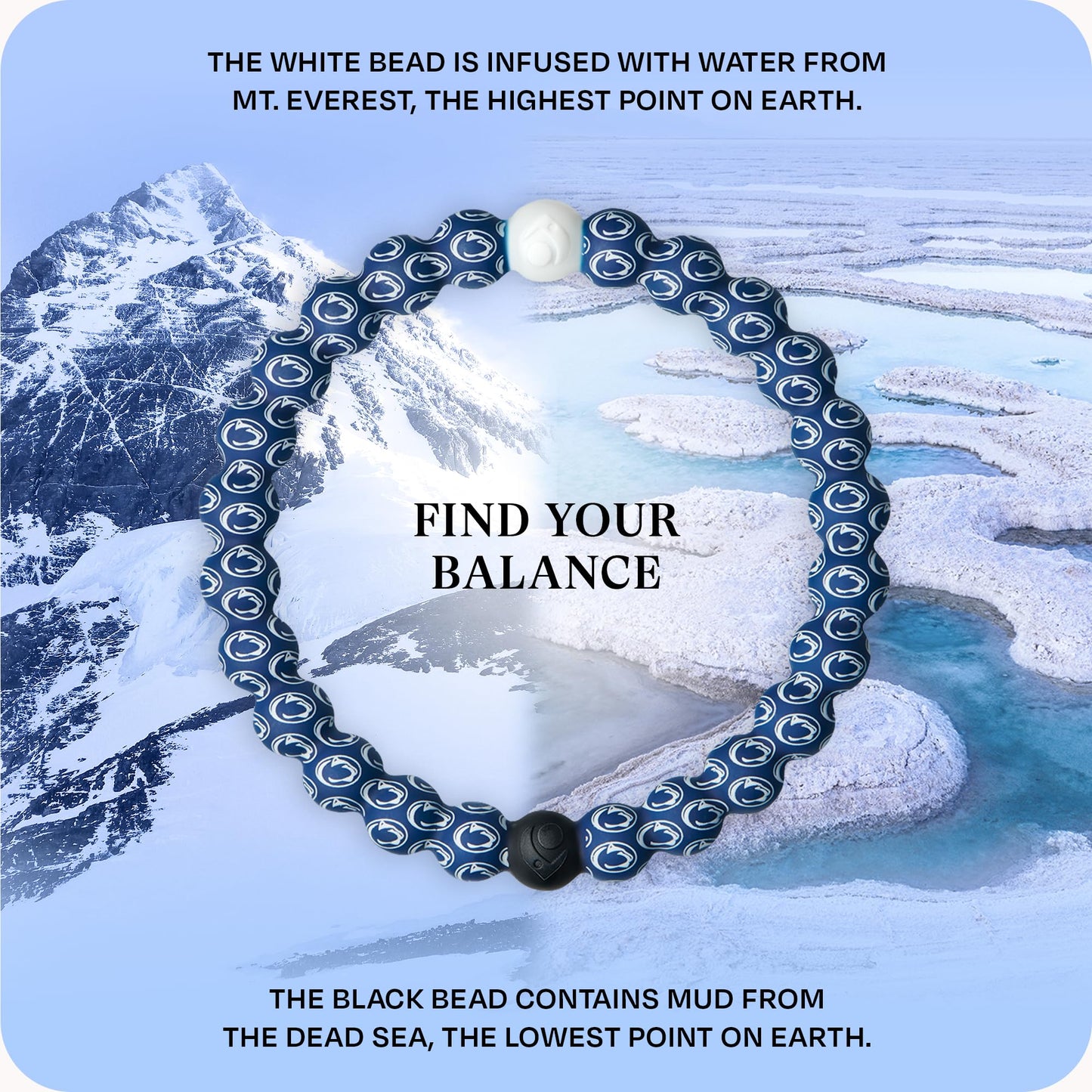 Lokai Collegiate Silicone Beaded Bracelet for Women & Men, Penn State University - Medium, 6.5 Inch Circumference - Silicone Jewelry Fashion Bracelet Slides-On for Comfortable Fit