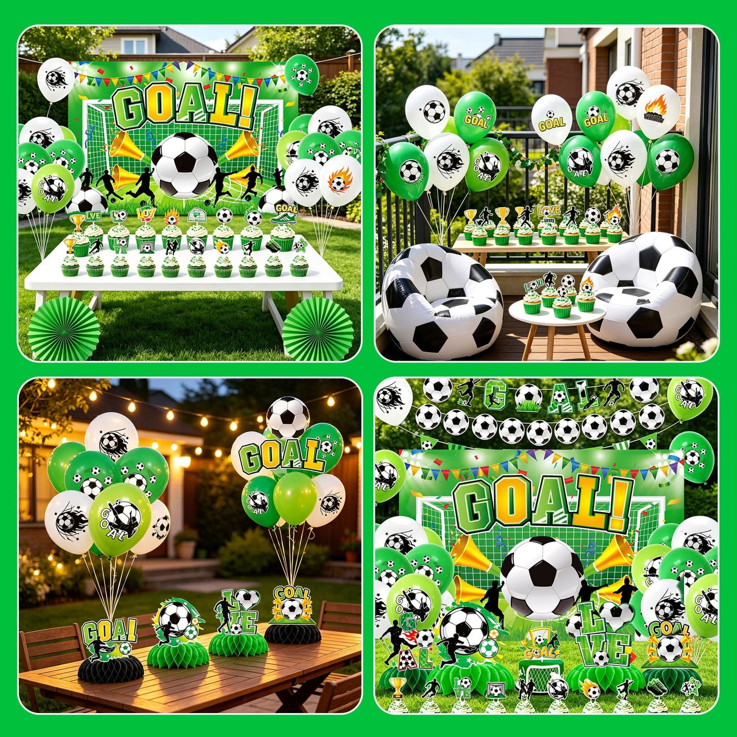 42 Pcs Soccer Party Decorations 2026- Football Watch Party Decorations Soccer Fan Celebration Kit with Backdrop, Banner, Balloons, Honeycomb Centerpieces & Cupcake Toppers for Global Soccer Event