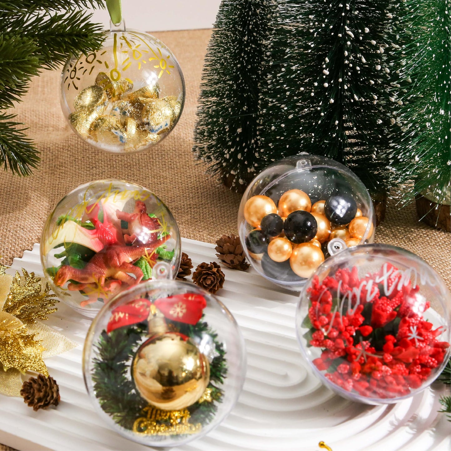 20 PCS Clear Plastic Fillable Balls Ornaments, 3.15 Inch Christmas Ornament Balls for DIY Crafts, Hanging Ornaments, Christmas Tree Decoration, Personalized Gifts, Home Decor