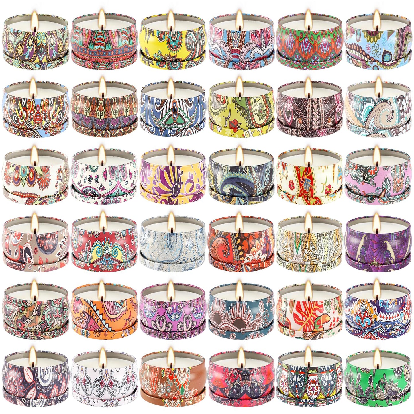 Set of 36 Christmas Scented Candle Gift Set,Natural Pure Soy Wax Aromatherapy Candles Essential Oils for Home and Women