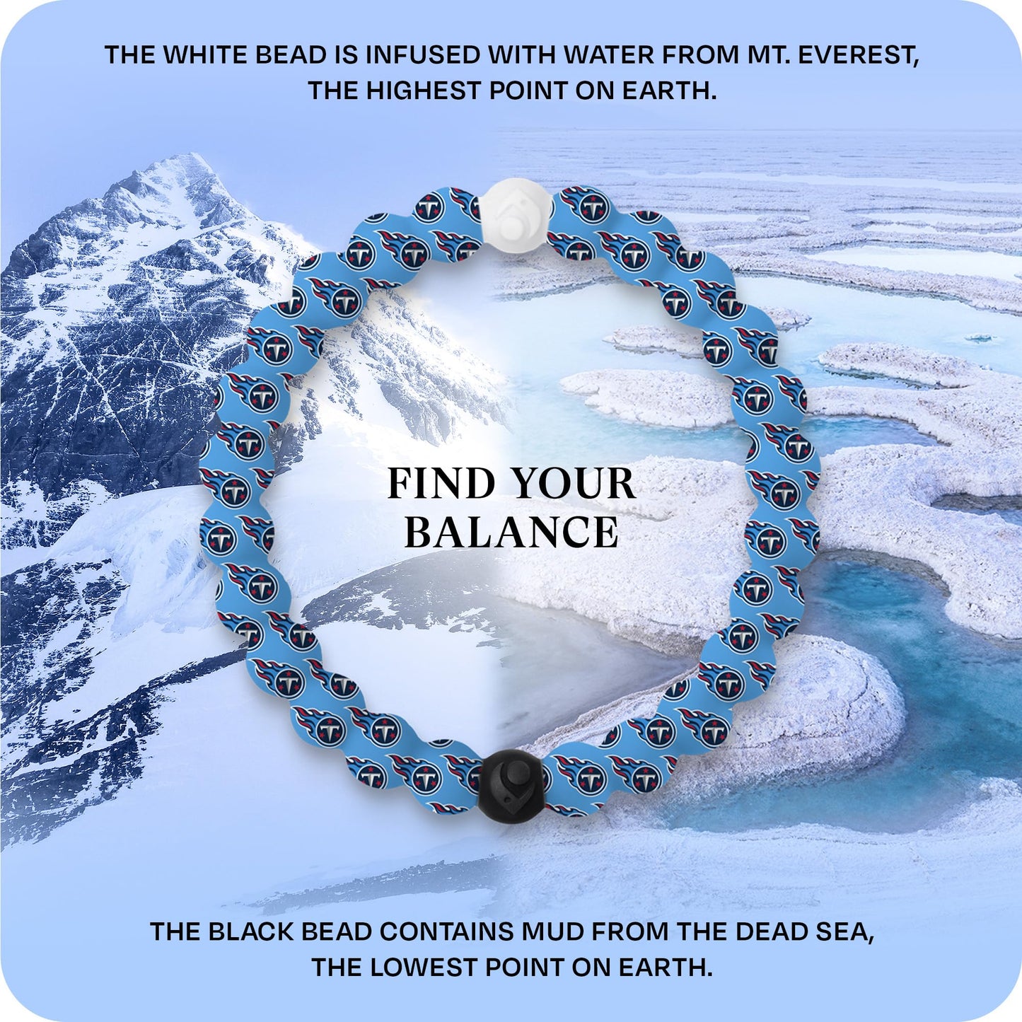 Lokai Silicone Beaded Bracelet for Men & Women, NFL Football Collection - Tennessee Titans, Medium - Silicone Jewelry Fashion Bracelet Slides-On for Comfortable Fit