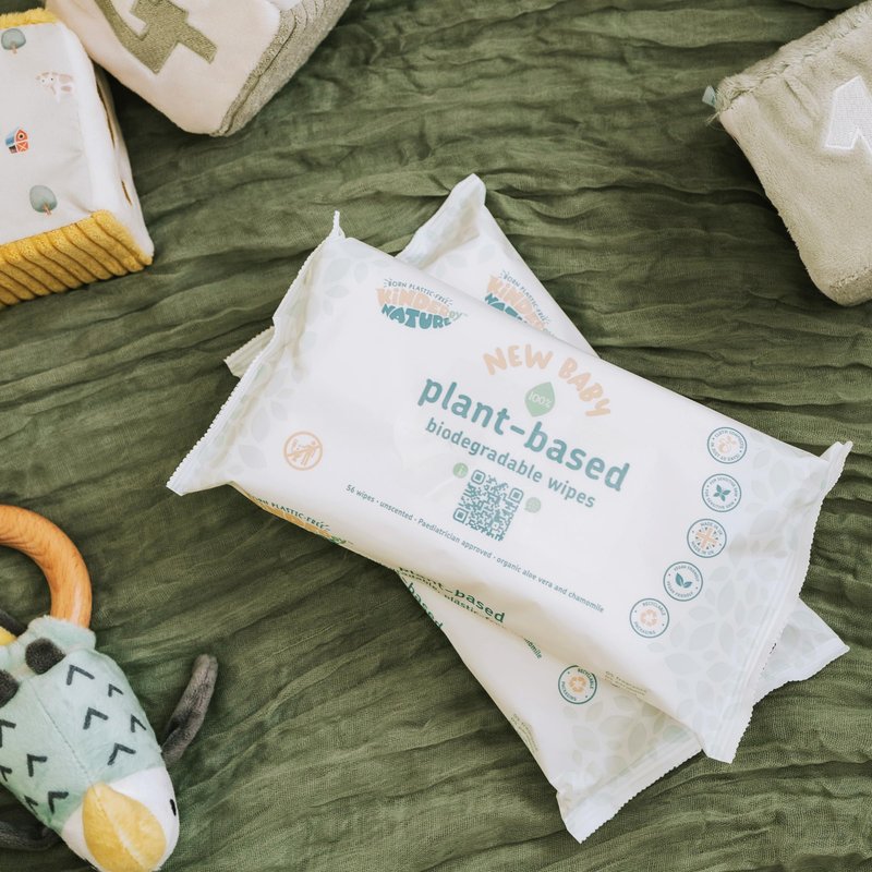 Kinder by Nature Plant Based Baby Wipes - 100% Biodegradable & Compostable, 672 Count (12 Packs of 56) - 99% Plant-Based Ingredients, Plastic-Free Wipes
